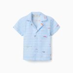 Chemise en coton avec imprimé Carolina Celas x Zippy pour bébé garçon, bleu