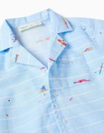 Chemise en coton avec imprimé Carolina Celas x Zippy pour bébé garçon, bleu – Image 3