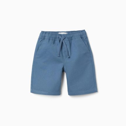 Short long en coton avec cordon Carolina Celas x Zippy pour garçon, bleu