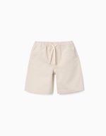 Short long en coton avec cordon Carolina Celas x Zippy pour garçon, beige