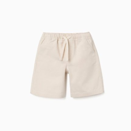 Short long en coton avec cordon Carolina Celas x Zippy pour garçon, beige