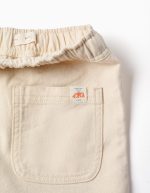 Short long en coton avec cordon Carolina Celas x Zippy pour garçon, beige – Image 3