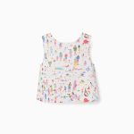 Blouse sans manches avec imprimé Carolina Celas x Zippy pour fille, blanc