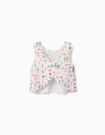 Blouse sans manches avec imprimé Carolina Celas x Zippy pour fille, blanc – Image 2