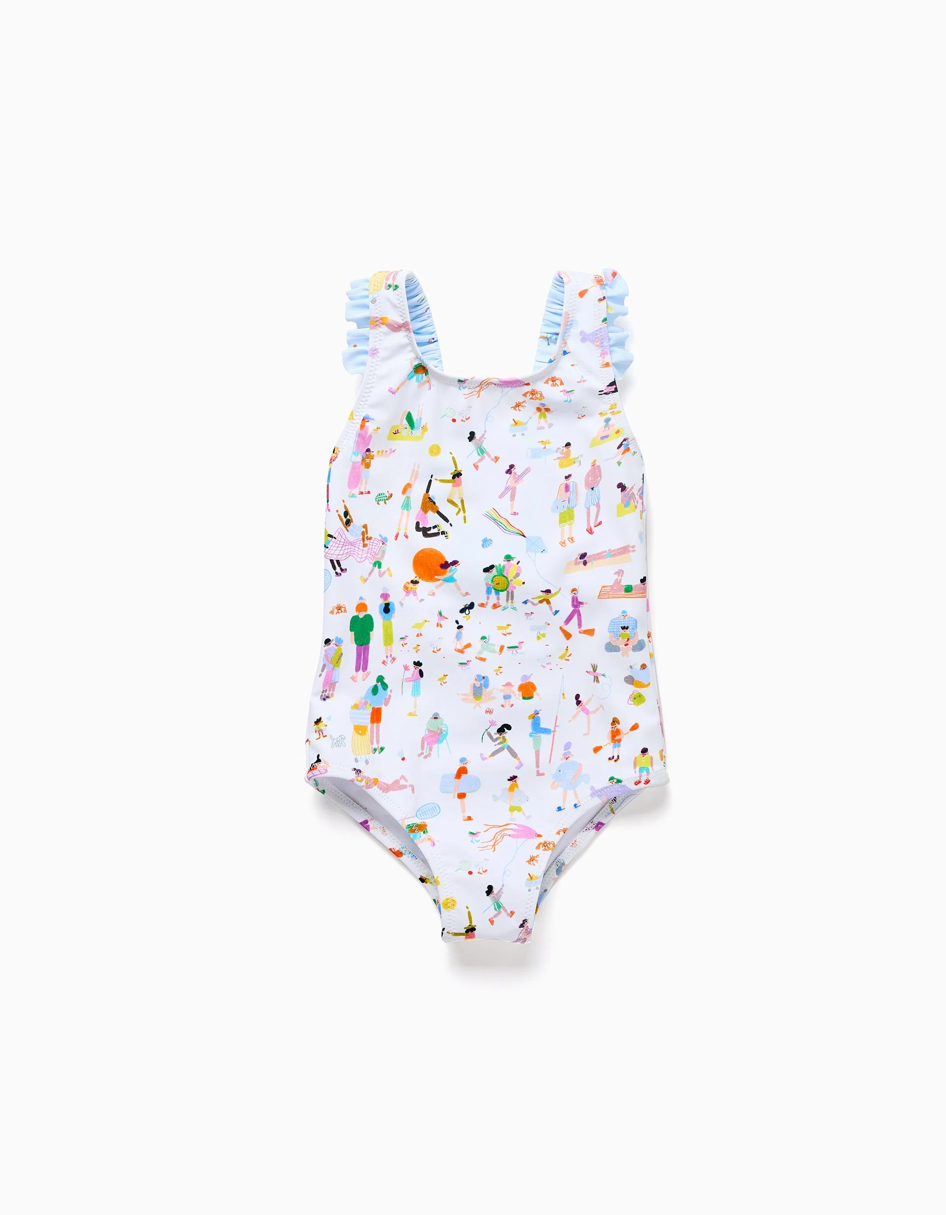 31082808041-2-1.jpg Maillot de bain à imprimé Carolina Celas x Zippy pour bébé fille, blanc – Image 1