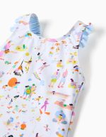 Maillot de bain à imprimé Carolina Celas x Zippy pour bébé fille, blanc – Image 3