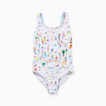 Maillot de bain à imprimé Carolina Celas x Zippy pour fille, blanc