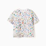 T-shirt en coton avec illustration Carolina Celas x Zippy pour garçon, blanc