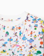 T-shirt en coton avec illustration Carolina Celas x Zippy pour garçon, blanc – Image 3