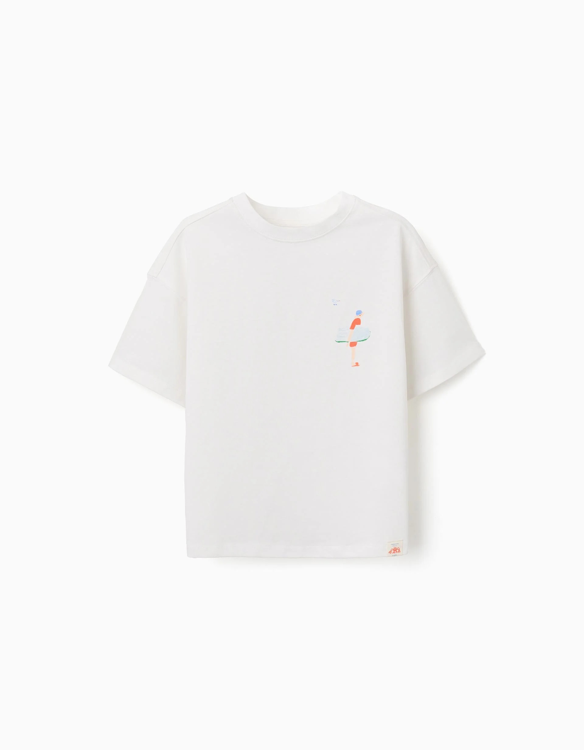 31082850041-0-1.jpg T-shirt en coton à imprimé Carolina Celas x Zippy pour garçon, blanc – Image 1