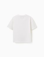 T-shirt en coton à imprimé Carolina Celas x Zippy pour garçon, blanc – Image 2