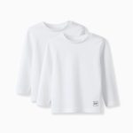 Lot de 2 t-shirts à manches longues pour bébé garçon, blancs