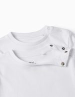 Lot de 2 t-shirts à manches longues pour bébé garçon, blancs – Image 3