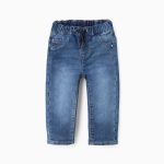 Jean de jogging pour bébé garçon, coupe slim, bleu