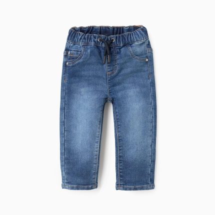Jean de jogging pour bébé garçon, coupe slim, bleu
