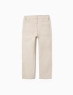 Pantalon en sergé beige pour garçon, coupe slim – Image 2