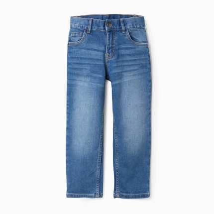 Jeans coupe droite pour garçons, bleus