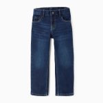 Jeans coupe droite pour garçons, bleu foncé
