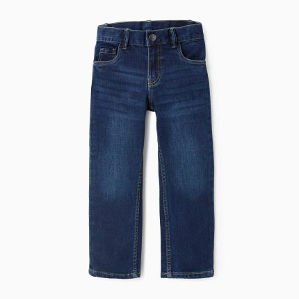 Jeans coupe droite pour garçons, bleu foncé