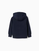 Veste polaire à capuche avec poches pour garçon, bleu foncé – Image 2