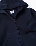Veste polaire à capuche avec poches pour garçon, bleu foncé – Image 3