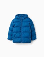 Veste matelassée thermique à capuche avec poches pour garçon, bleue