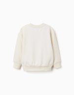 Sweat-shirt en coton à imprimé abstrait pour garçon, beige clair/bleu – Image 2