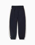Pantalon de jogging en coton à rayures pour garçon, bleu marine/beige/vert – Image 2