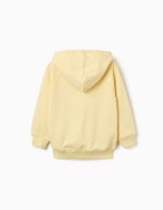 Sweat-shirt à capuche en coton jaune avec poche kangourou pour garçon – Image 2
