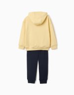 Ensemble sweat-shirt et jogging en maille brossée avec imprimé pour garçon, jaune/bleu – Image 2