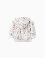 Veste polaire à capuche à motif floral pour bébé fille, blanche – Image 2
