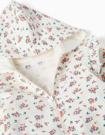 Veste polaire à capuche à motif floral pour bébé fille, blanche – Image 3