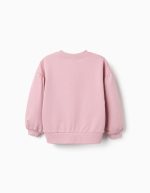 Sweat-shirt en coton rose à imprimé Stitch et épaules tombantes pour filles – Image 2