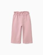 Pantalon large en polaire avec taille élastiquée pour bébé fille, rose