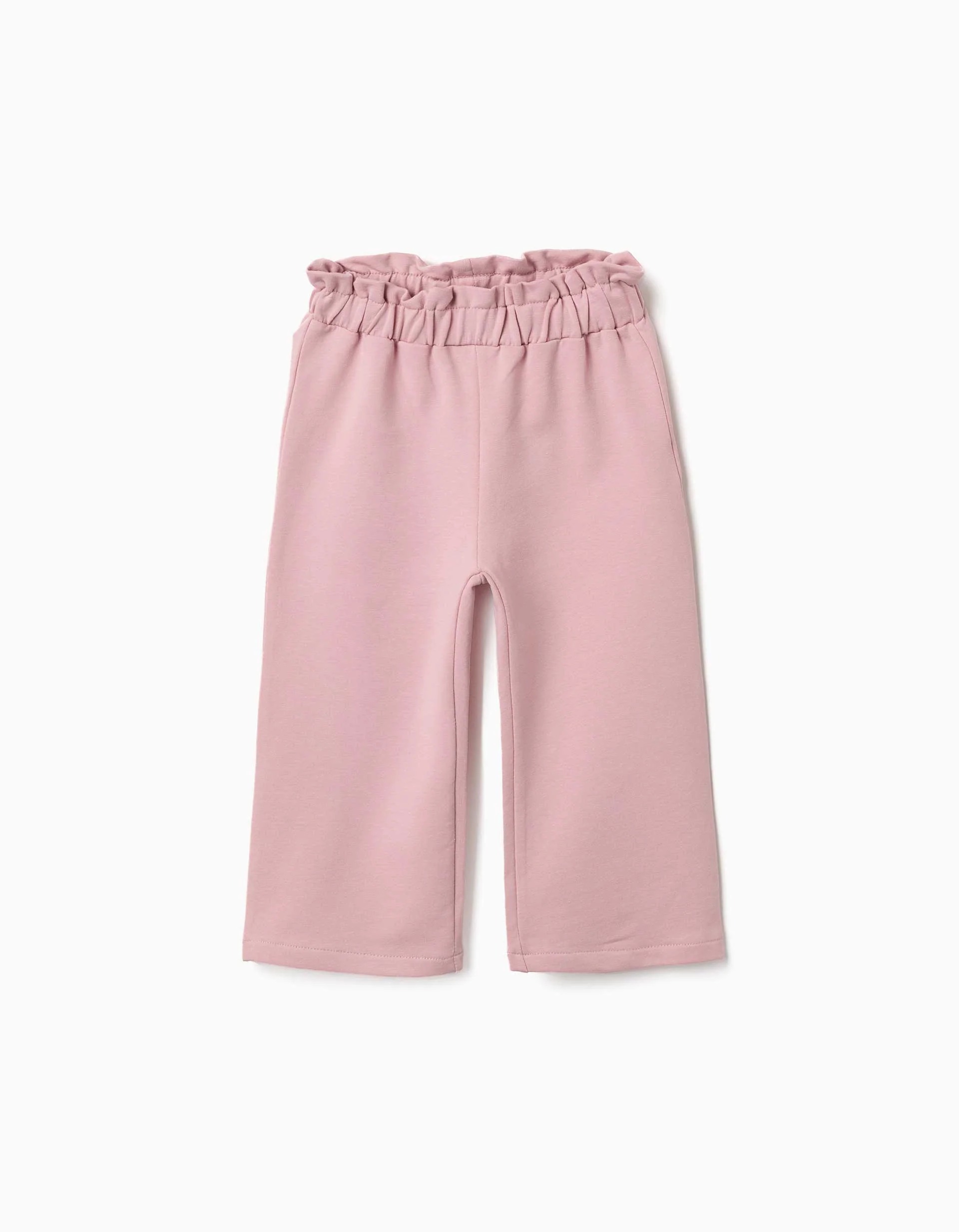 31080425030-0 Pantalon large en polaire avec taille élastiquée pour bébé fille, rose – Image 1