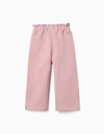 Pantalon large en polaire avec taille élastiquée pour bébé fille, rose – Image 2