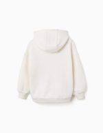 Sweat à capuche en coton imprimé cœur pour filles, blanc/bleu/rose – Image 2