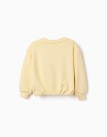 Sweat-shirt en coton jaune à imprimé Créativité pour filles – Image 2