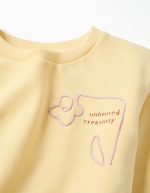 Sweat-shirt en coton jaune à imprimé Créativité pour filles – Image 3
