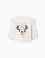 Sweat-shirt en coton imprimé Minnie pour bébé fille, beige clair
