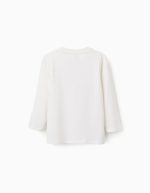 T-shirt à manches longues en coton blanc avec imprimé de formes pour garçon – Image 2