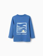 T-shirt à manches longues en coton bleu pour garçon, imprimé « Making Art ». – Image 2