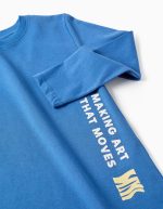 T-shirt à manches longues en coton bleu pour garçon, imprimé « Making Art ». – Image 3