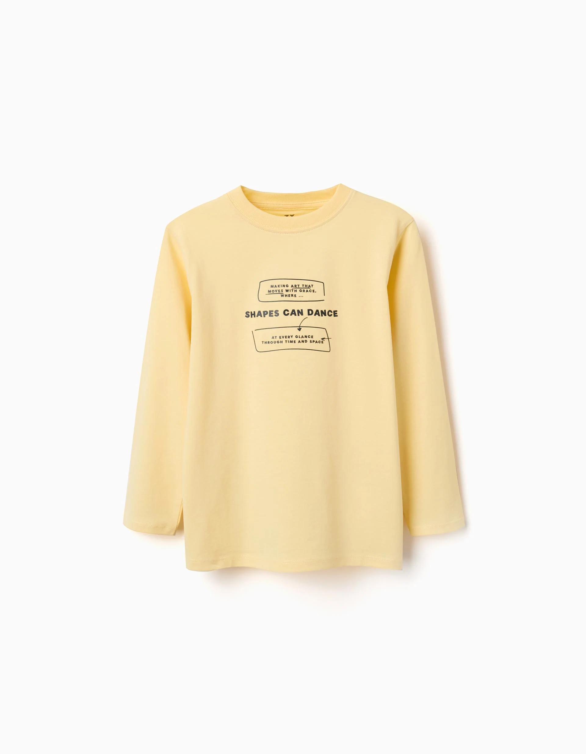 31081050042-0 T-shirt à manches longues en coton jaune, imprimé « Making Art », pour garçons. – Image 1