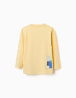 T-shirt à manches longues en coton jaune, imprimé « Making Art », pour garçons. – Image 2