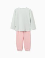 Pyjama à manches longues pour filles, imprimé floral, vert clair/rose – Image 2