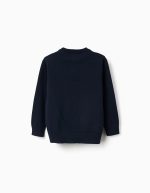 Pull en maille côtelée pour garçon, bleu marine – Image 2