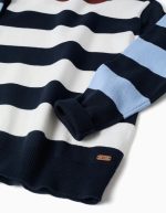 Pull rayé en maille pour garçon, blanc/marron/bleu – Image 3