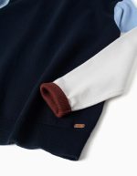 Pull en maille à blocs de couleur pour garçon, bleu marine/blanc/marron – Image 3