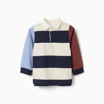 Maillot épais à manches longues bleu foncé pour bébé garçon